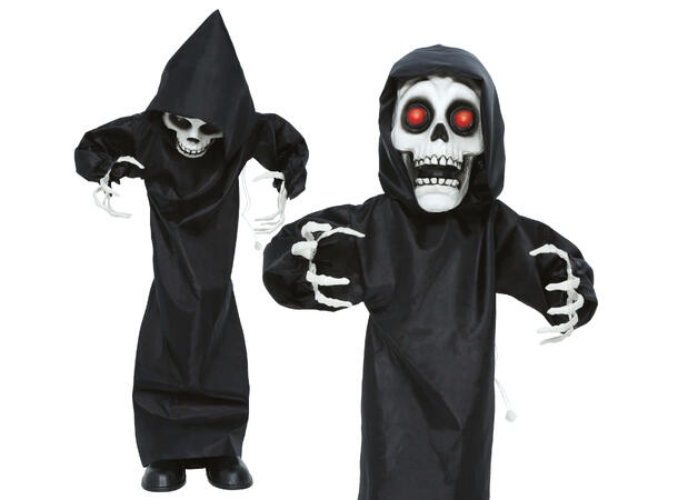 Skrekkfigur - Skjelett med sort kappe 1 Figur m/lyd/lys/begegelse - 100cm 