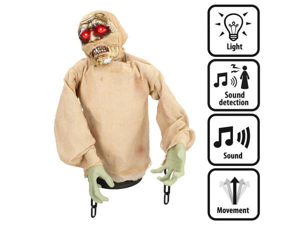 Skrekkfigur - Skrikende Mumie 1 Figur m/Lys/Lyd/Bevegelse - 62cm 