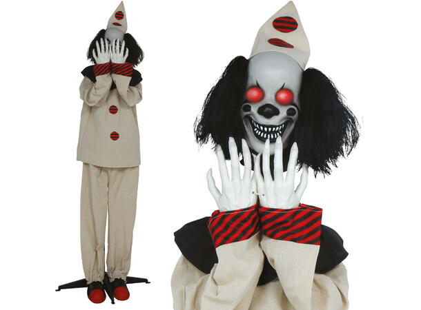 Skrekkfigur - Skummel klovn - "Tittei!" 1 Figur m/lyd/lys/begegelse - 185cm 