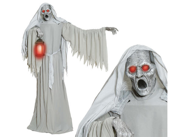 Skrekkfigur - Spøkelse med lykt 1 Figur m/lyd/lys/begegelse - 215cm 