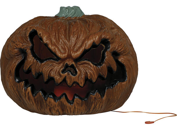 Skrekkgresskar m/intenst lys - brun 1 Gresskar i PVC m/lys - 26cm 