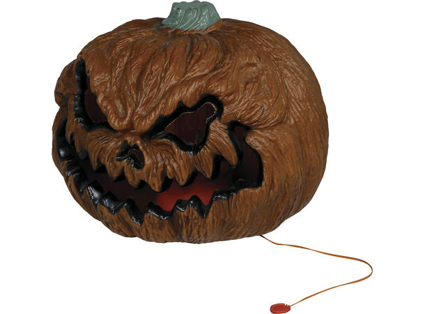 Skrekkgresskar m/intenst lys - brun 1 Gresskar i PVC m/lys - 26cm 