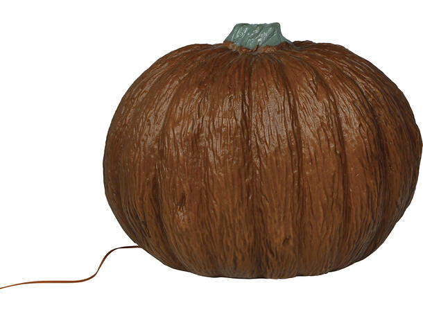 Skrekkgresskar m/intenst lys - brun 1 Gresskar i PVC m/lys - 26cm 