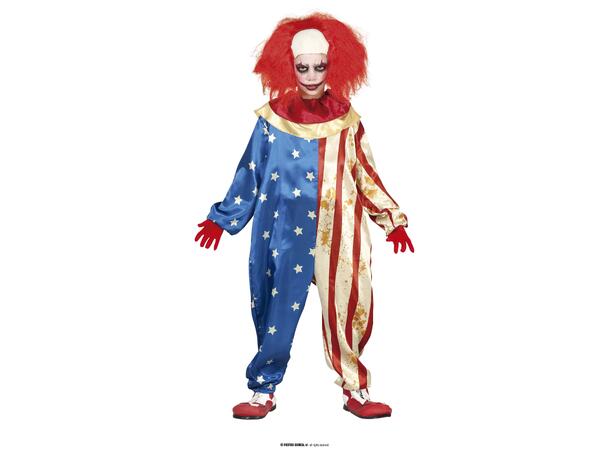 Skummel Klovn - Patriot - Rød/Hvit/Blå 1 Barnekostyme - Str 5-6 År 