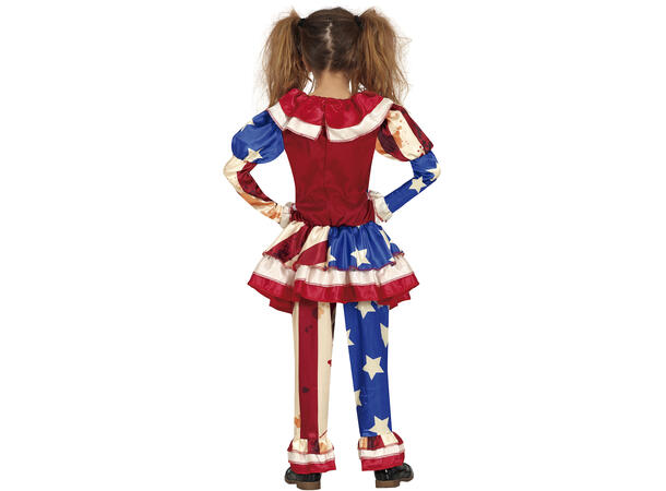 Skummel Klovn - Patriot - Rød/Hvit/Blå 1 Barnekostyme til jente - Str 7-9 År 