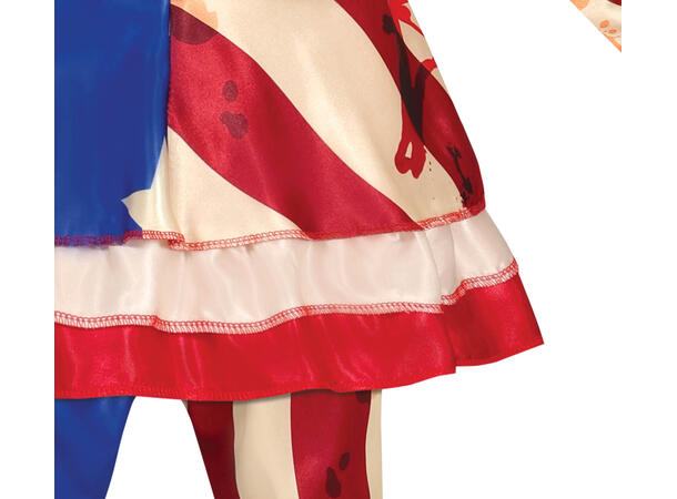 Skummel Klovn - Patriot - Rød/Hvit/Blå 1 Barnekostyme til jente - Str 7-9 År 