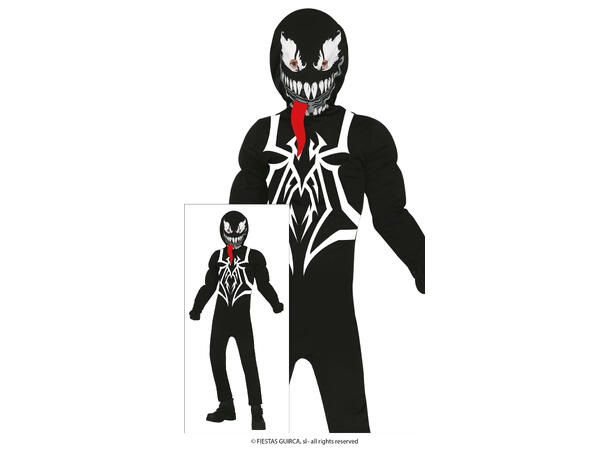 Skummel superhelt - Sort/hvit - Gutt 1 Kostyme til barn - 7-9 år (133 cm) 