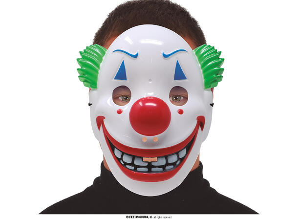 Smilende klovnemaske 1 Maske i PVC 