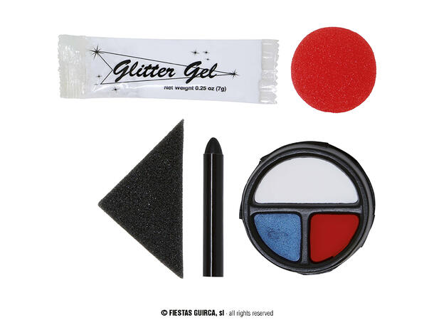 Sminkesett - Klovn 1 Sminkesett med instruksjon 