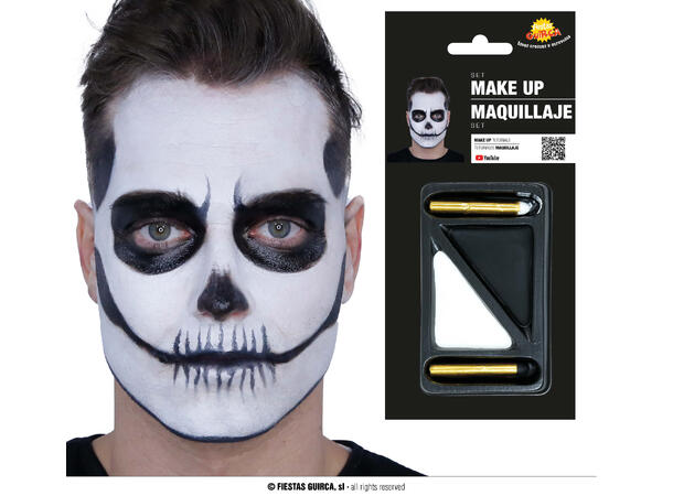 Sminkesett - Sort/hvit 1 Sminkesett m pensel 