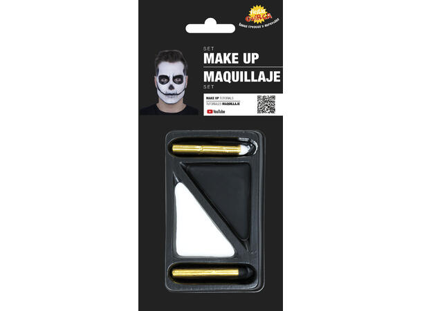 Sminkesett - Sort/hvit 1 Sminkesett m pensel 