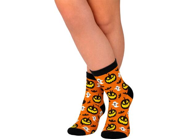 Sokker med gresskar og spøkelser 1 Par sokker i bomull - Str 28-35 