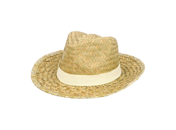 Sommerhatt - Strå m/hvitt bånd 1 Hatt - Onesize 
