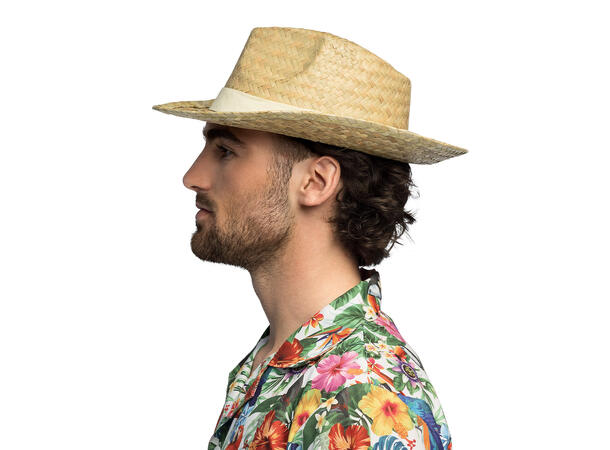 Sommerhatt - Strå m/hvitt bånd 1 Hatt - Onesize 