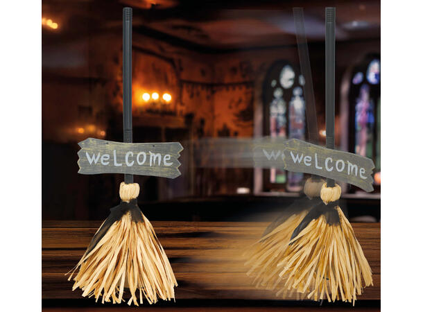 Sopelim heks 1 Kost m/lys/lyd/bevegelse - 70cm 