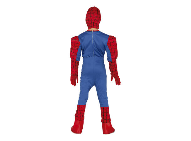 Superhelt - Edderkoppmann - Rod/Blå 1 Barnekostyme til gutt - Str 3-4 År 