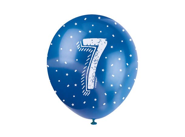 Superprint Premium 7 År - Assortert 5 Gummiballonger - 30cm (12")