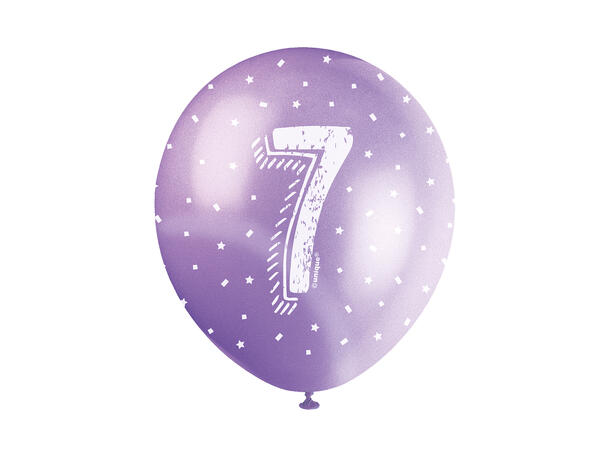 Superprint Premium 7 År - Assortert 5 Gummiballonger - 30cm (12")