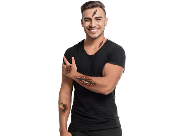 Tatoveringer - Åpent sår 1 Ark med tatoveringer - 30x14cm 