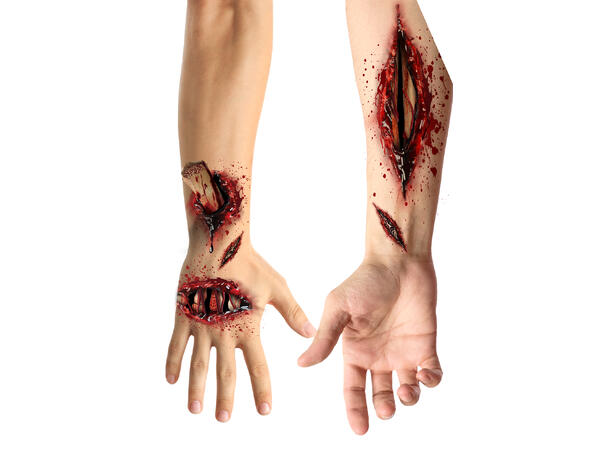 Tatoveringer - Åpent sår 1 Ark med tatoveringer - 30x14cm 