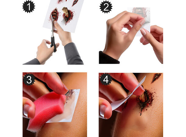 Tatoveringer - Åpent sår 1 Ark med tatoveringer - 30x14cm 