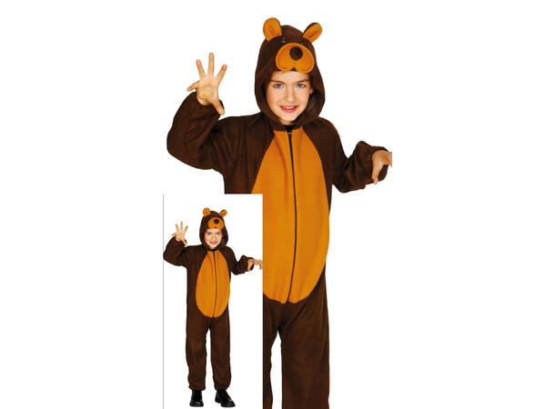 Teddybjørn - Brun - Onepiece 1 Barnekostyme til gutt - Str 7-9 År 