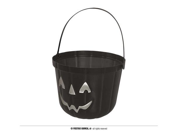 Treck or Treat - Gresskarbøtte - sort 1 Godtebøtte i PVC - 20cm 