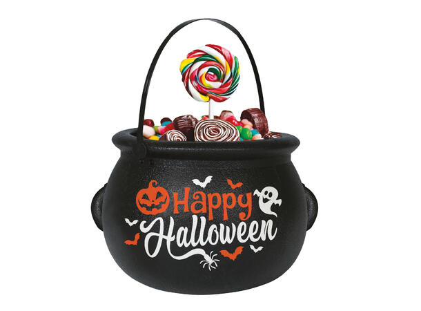 Trick or Treat - Heksegryte - sort 1 Godtebøtte i plast - 16cm 