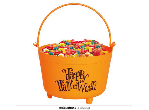 Trick or Treat - Heksegryte oransje 1 Gryte i plast - 30cm 