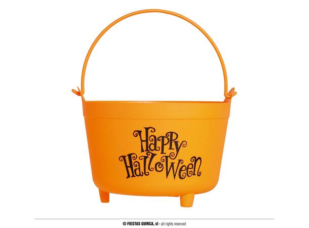 Trick or Treat - Heksegryte oransje 1 Gryte i plast - 30cm 