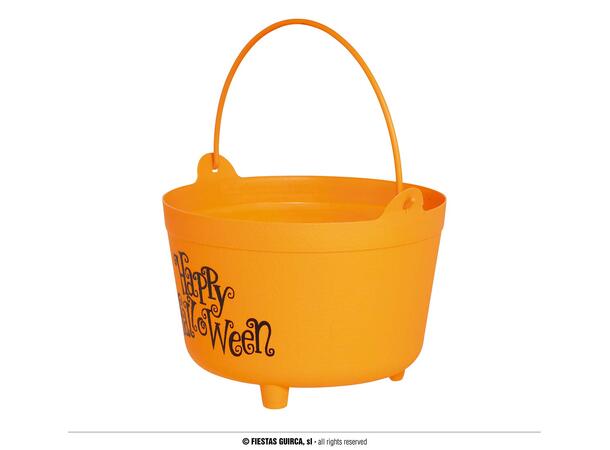 Trick or Treat - Heksegryte oransje 1 Gryte i plast - 30cm 