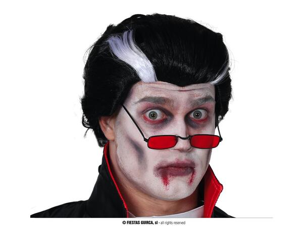 Vampyr parykk til voksen - sort/hvit 1 Parykk i syntetisk hår 