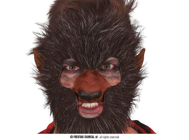 Varulv - ansiktshår - Sort 1 Parykk i syntetisk hår 