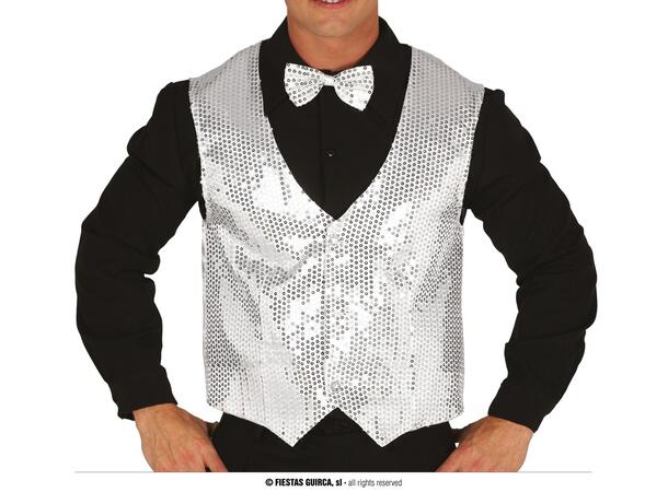 Vest med sølvpaljetter 1 Vest til voksen - Onesize 