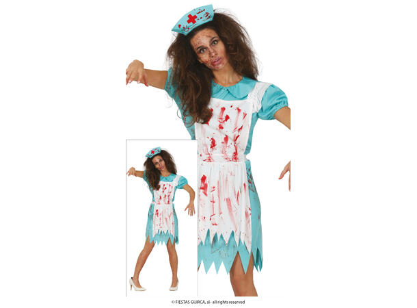 Zombie sykepleier - Blodig 1 Kostyme til dame - 38-40 (M) 