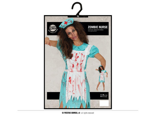Zombie sykepleier - Blodig 1 Kostyme til dame - 38-40 (M) 