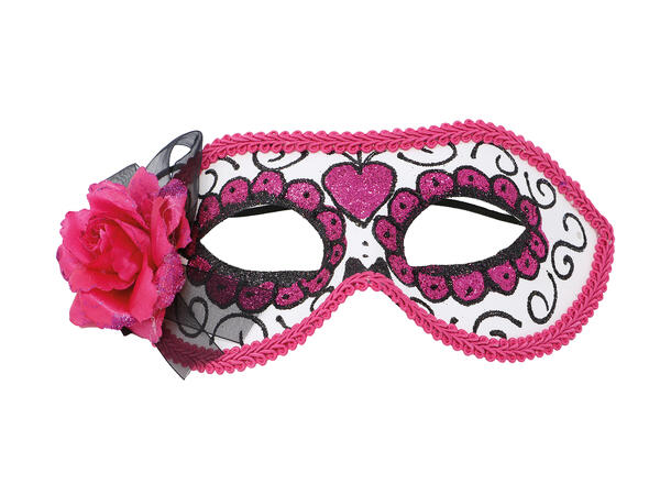 Øyemaske - Day of The Dead - Rosa 1 Maske i PVC 