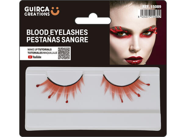 Øyevipper - Røde med bloddråper 1 par øyevipper 