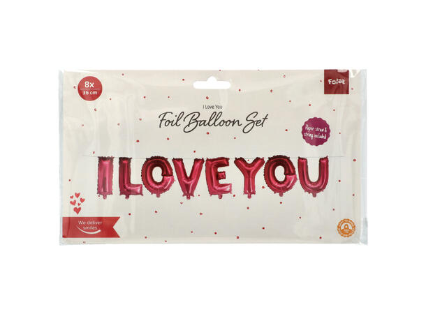 Ballongord - I LOVE YOU - Red Ombre 1 Ballongord - 8 deler- 36cm (14") 
