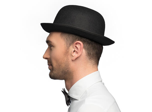 Bowler hatt - sort 1 hatt - onesize