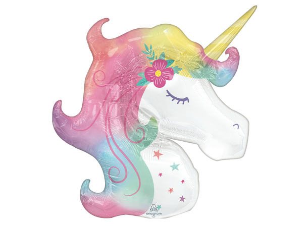 Enchanted Unicorn 1 Stor folieballong med form - 83x73cm 