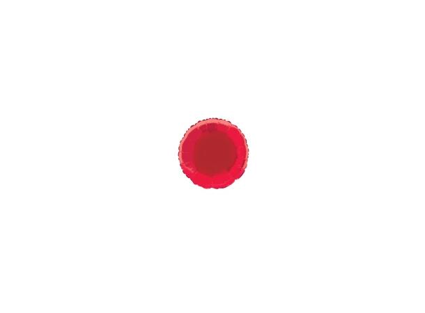 Ensfarget rund - Rød 1 Folieballong  - 46cm(18") - Bulk