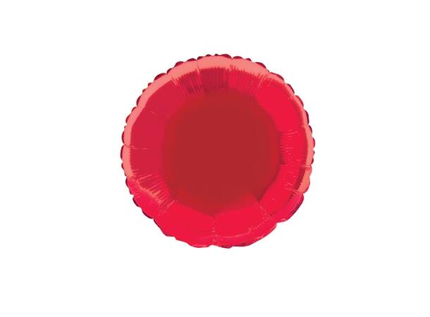 Ensfarget rund - Rød 1 Folieballong  - 46cm(18") - Bulk