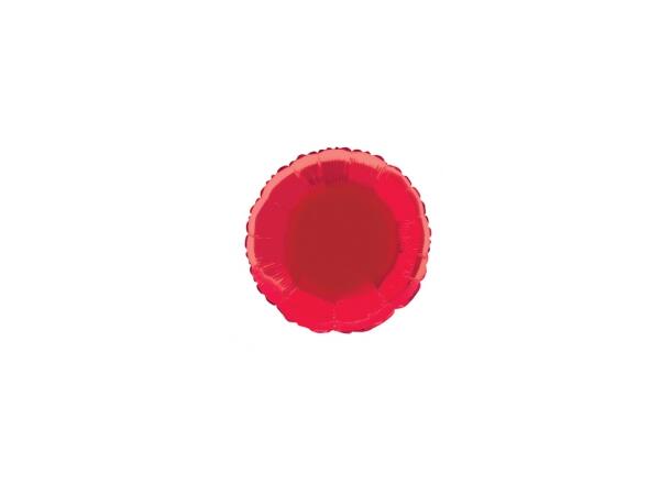 Ensfarget rund - Rød 1 Folieballong  - 46cm(18") - Bulk