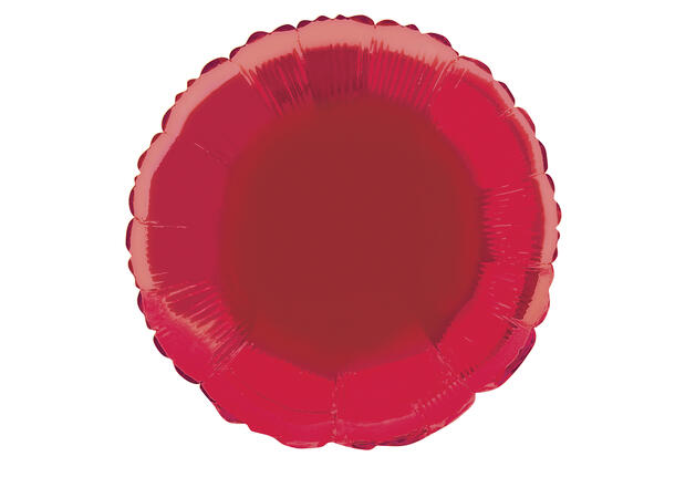 Ensfarget rund - Rød 1 Folieballong  - 46cm(18") - Bulk