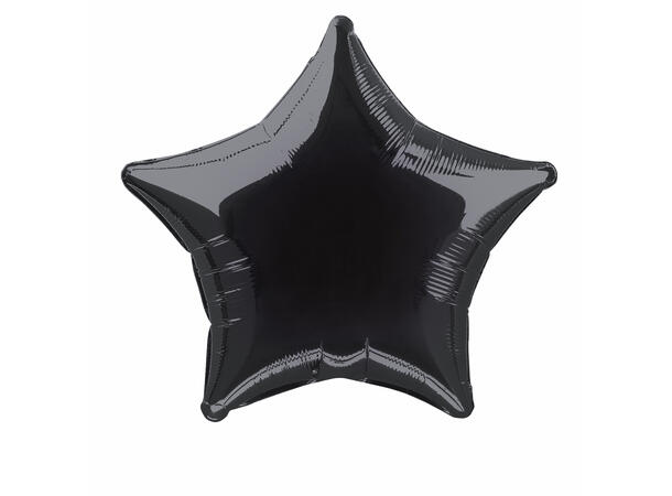 Ensfarget stjerne - Sort 1 Folieballong stjerne - 50cm(20")