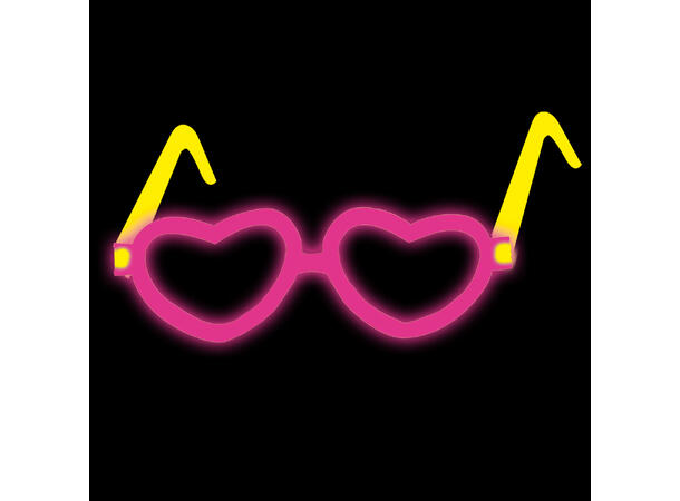 Glowstick briller hjerte - Rosa 1 Par Glowstick briller 