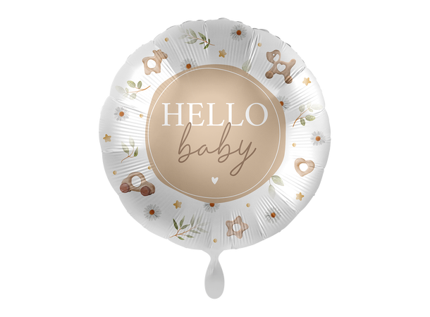 Hello Baby 1 Folieballong rund - 17" - (43cm) 