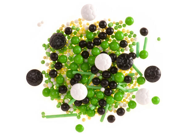 Kakestrøssel - Fotball - 3 varianter 1 Pakke med 3 poser kakepynt - 70g 