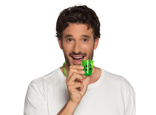 Shotglass i kjede grønn - Fotball 1 Shottglass i plast m/Kjede 